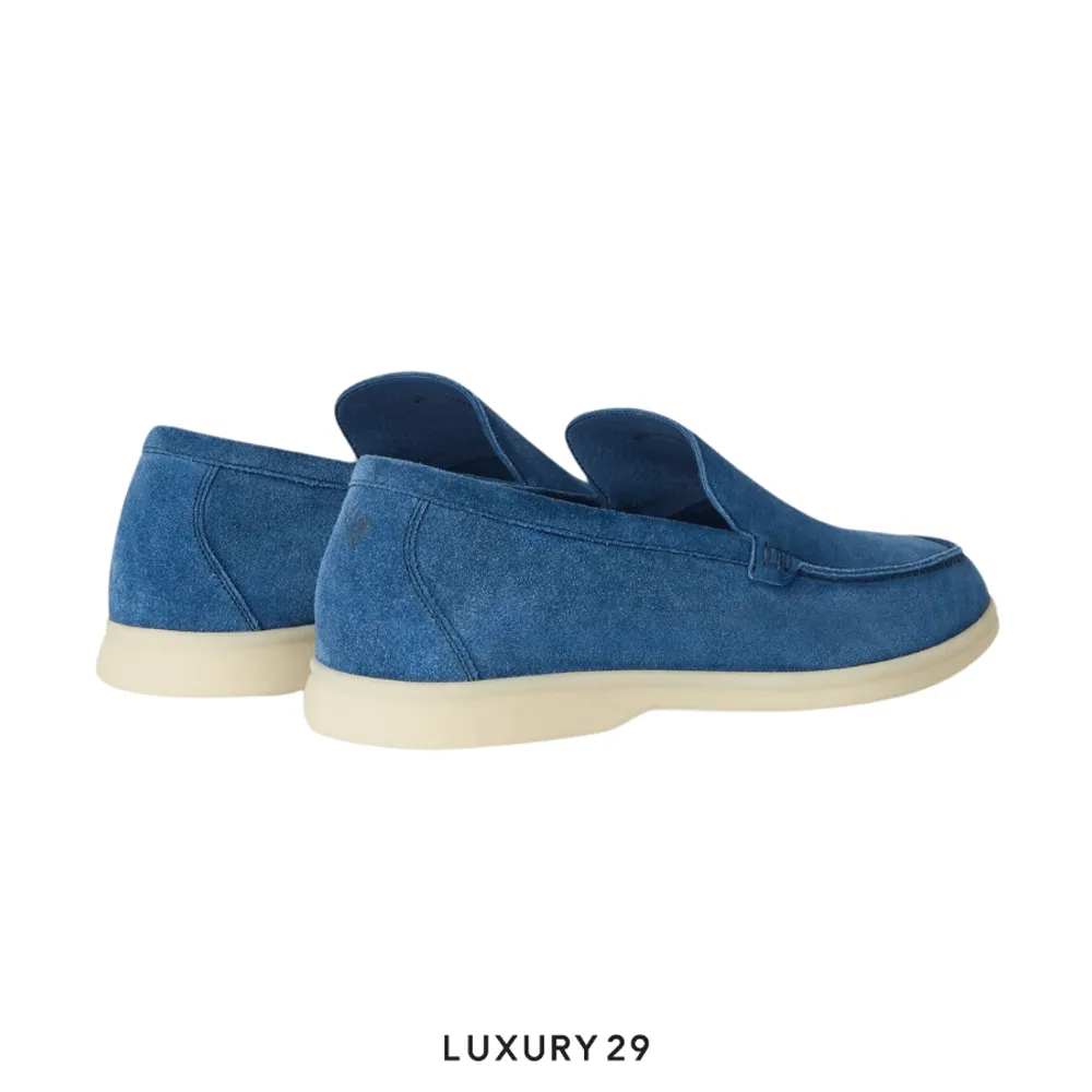 Loro Piana Summer Walk Loafers Suede Cobalt Ink(42.5, Blue)