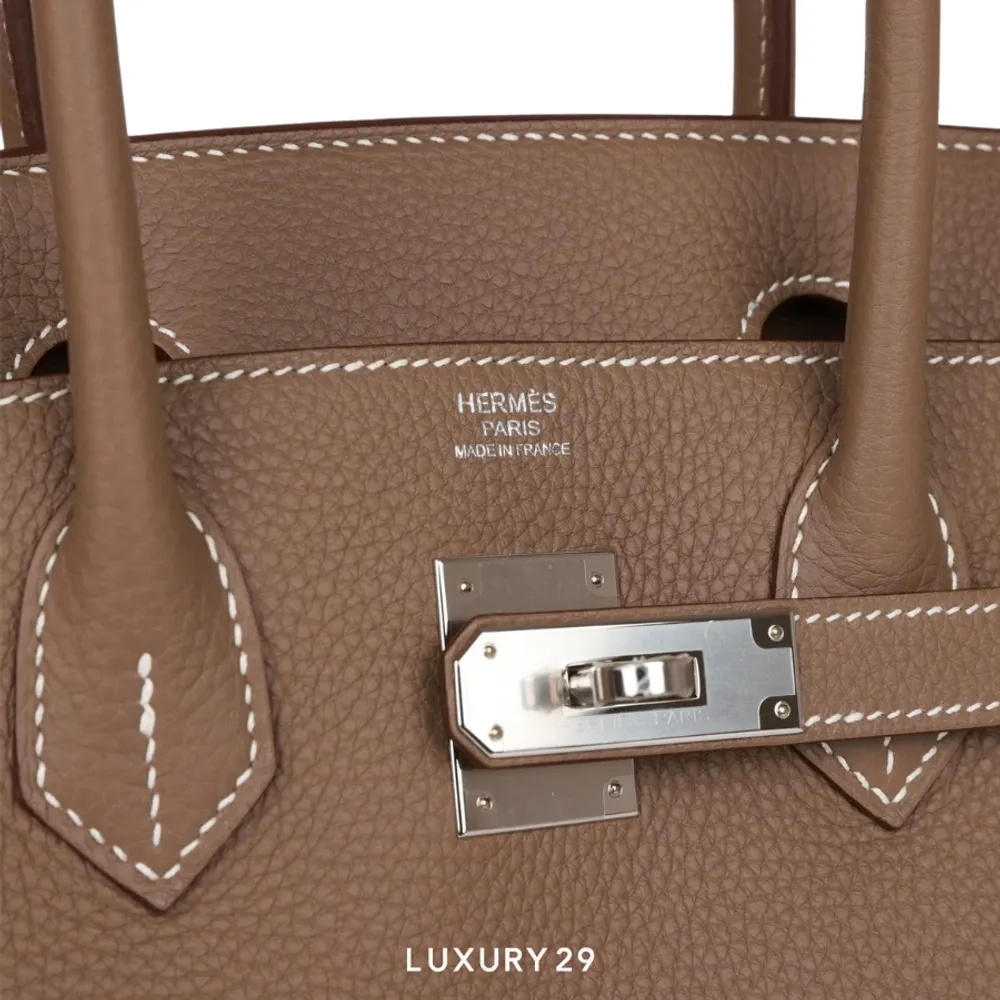 Hermes Birkin 30 Etoupe Togo Palladium Hardware / U Stamp(Medium, Brown)