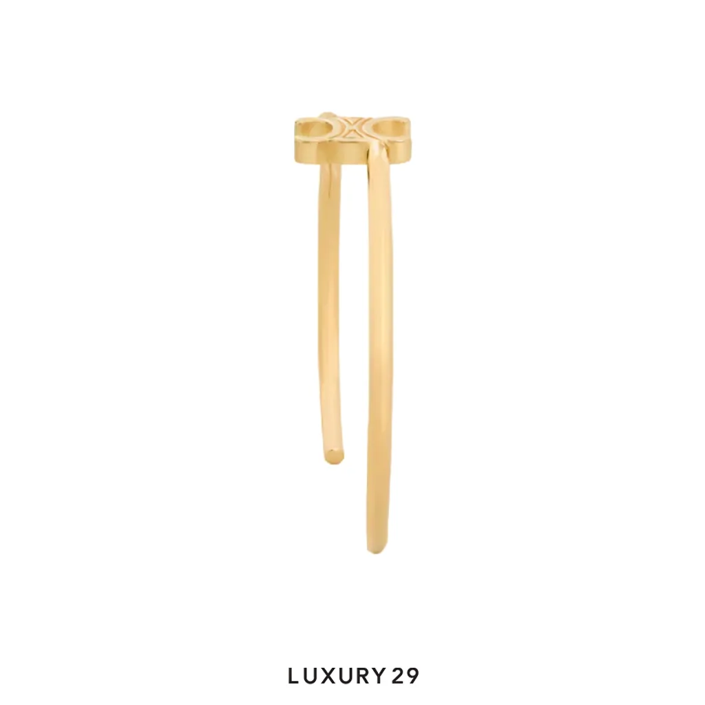 Celine Asymmetrical Triomphe Bracelet Gold(Free Size, Gold)