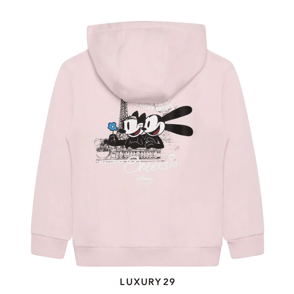 GIVENCHY Seatshirt with printed hood(8A, Pink)