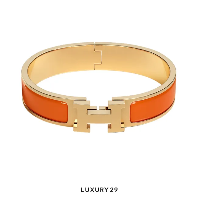 Hermes Clic H Bracelet Gold Plated PM Papaye