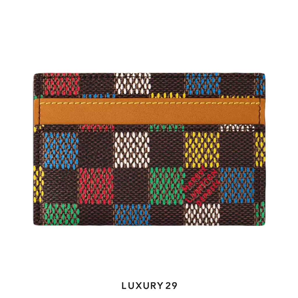 Louis Vuitton LV Double Card Bag Damier Ebene Canvas(Small, Brown)