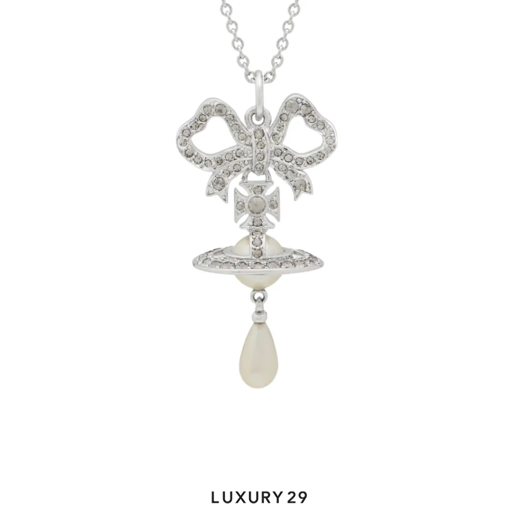 Vivienne Westwood Rigoberta Pearl Pendant SS26 SI U silver(Free Size, Silver)