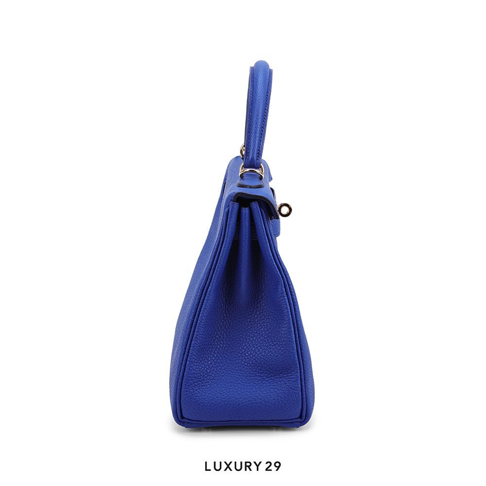 Hermes Kelly Retourne 25 Bleu Royal Verso Togo Gold Hardware / U Stamp(Small, Blue)
