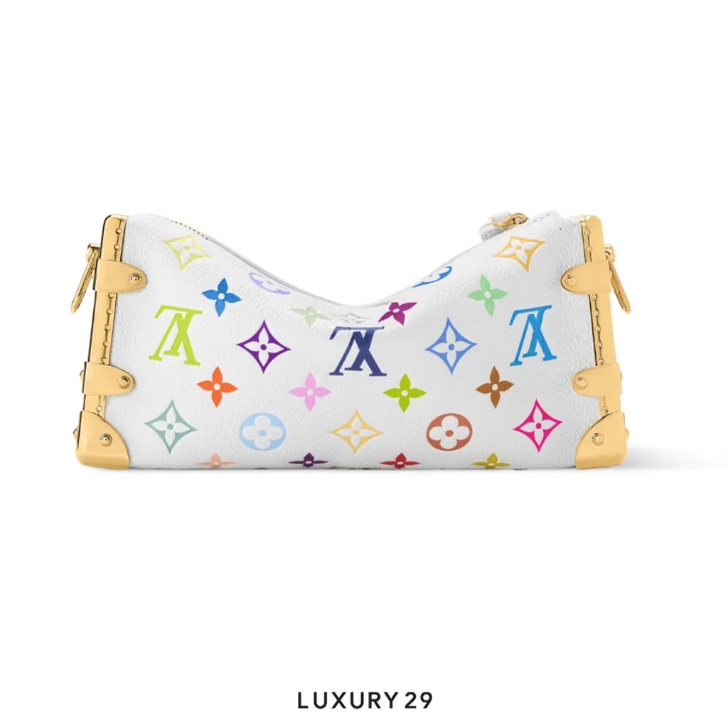 Louis Vuitton LV x TM Slim Trunk Bag Cowhide leather Multicolor/White(Small, White)