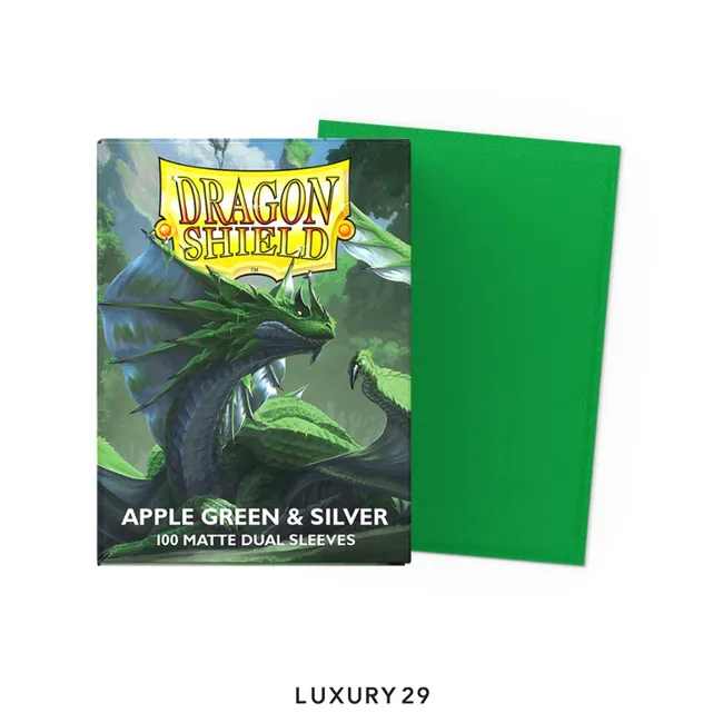 Dragon Shield Apple Green & Silver - Matte Dual Sleeves