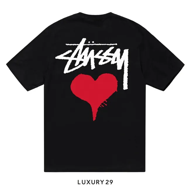 Stussy Stock Heart Tee Black
