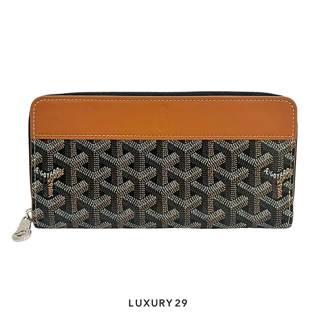 Goyard Matignon GM Wallet Black & Tan