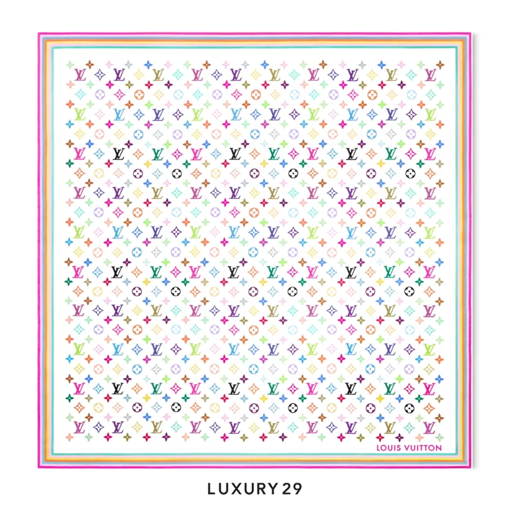 Louis Vuitton LV x x TM - Monogram Multicolor Square Fabric 90(Free Size, Multicolour)