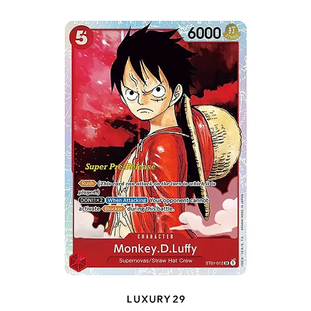 One Piece Super Pre-Release Starter Deck 1: Straw Hat Crew Monkey.D.Luffy (012) (BGS10)(Small, Red)