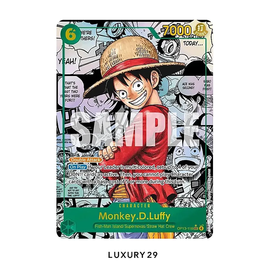 One Piece Monkey.D.Luffy (118) (Manga) Carrying On His Will SEC OP13-118 (BGS10)(Small, Multicolour)