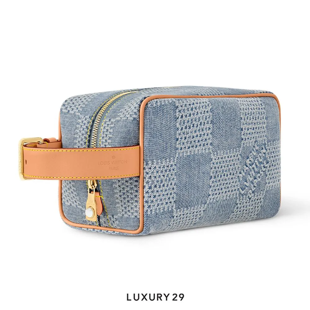 Louis Vuitton LV Trousse Toilette Locker Dopp Kit Blue(Small, Blue)