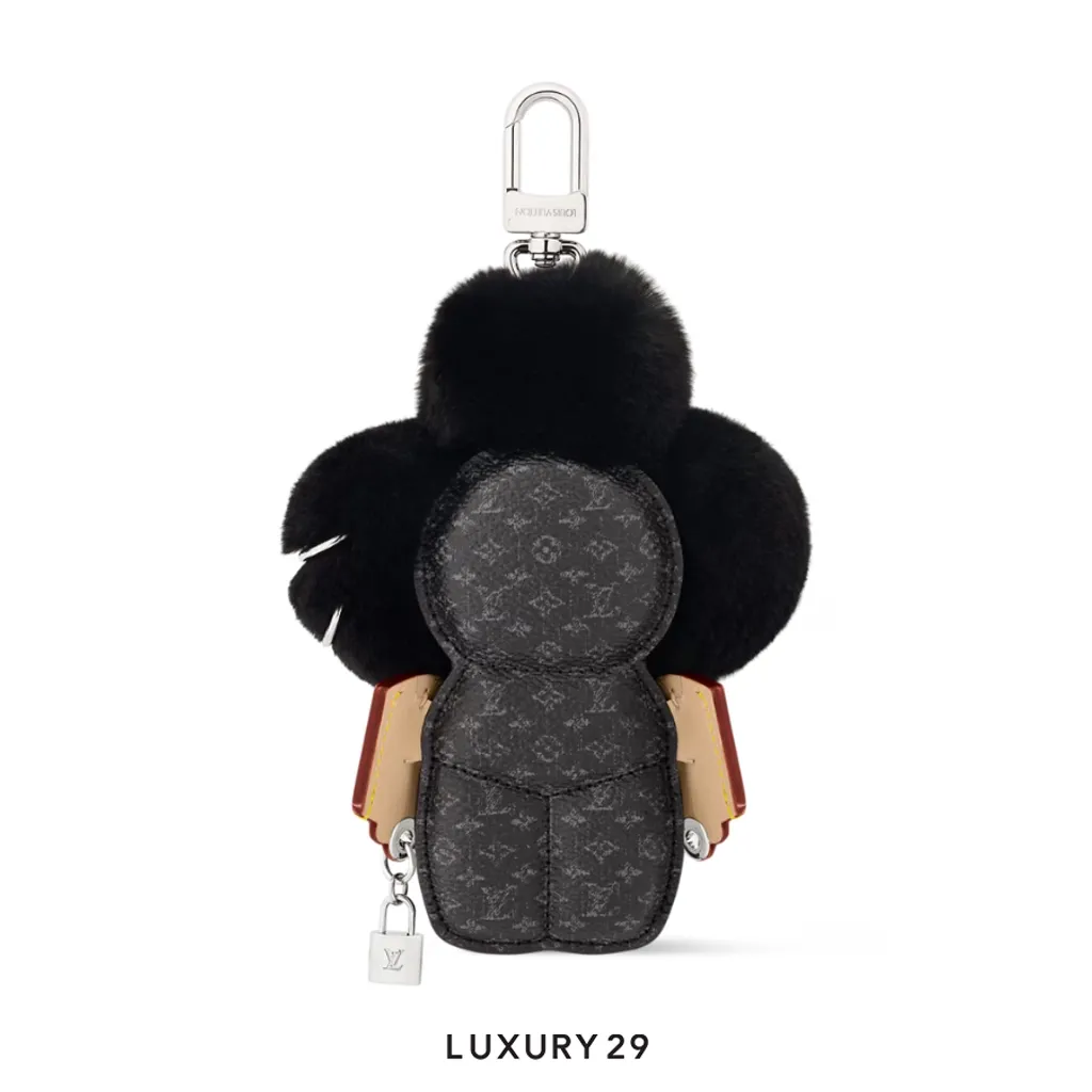 LOUIS VUITTON LV X Vivienne Fashionista Bag Charm Mink and leather Black(Small, Black)