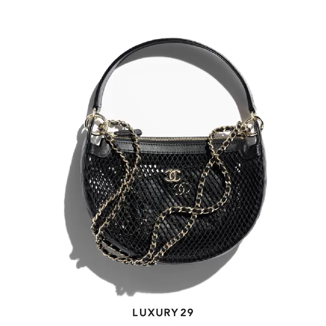 Chanel Clutch With Chain Mesh Shiny Lambskin & Gold-Tone Metal Black