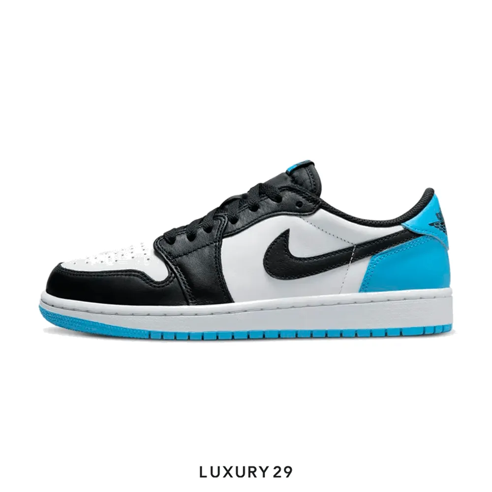 Nike Jordan 1 Retro Low OG Black Dark Powder Blue(M)(40, Blue)