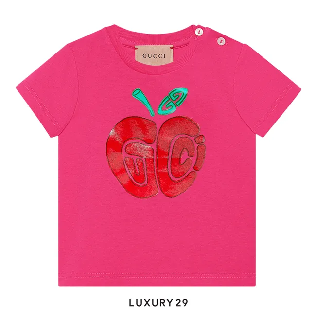 Kid GUCCI BABY PRINTED COTTON JERSEY T-SHIRT Fuchsia