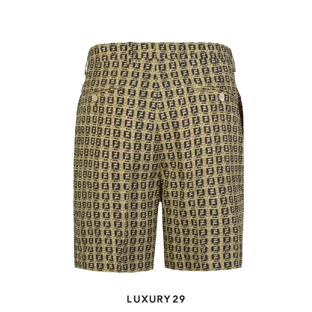 Fendi Monogram Shorts Gold(54, Gold)