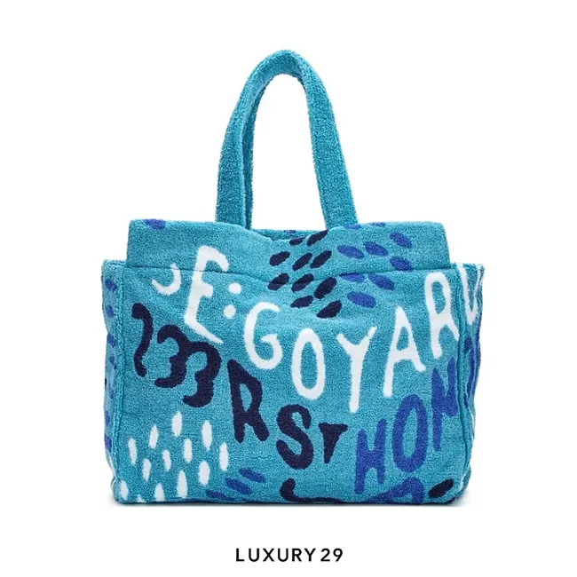 Goyard Limited Edition Tuequoise Sponge Terry PM Beach Tote 2025
