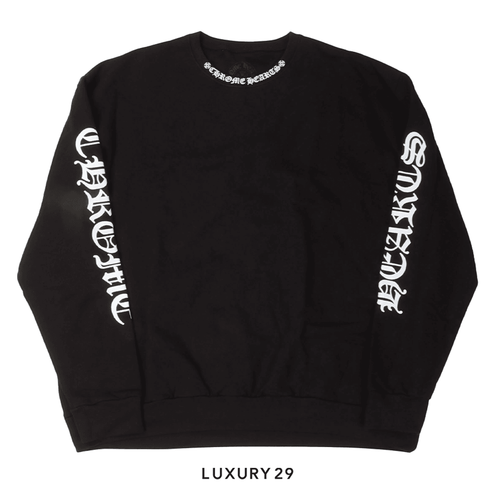 Chrome Hearts Neck Logo Long Sleeve Crewneck Sweatshirt Black