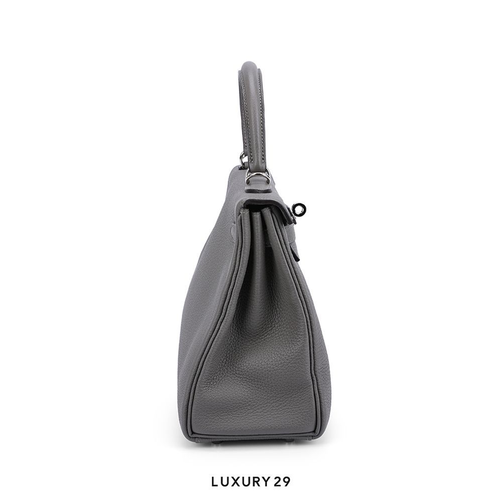 Hermes Kelly Retourne 25 Etain Togo Palladium Hardware / U Stamp(Small, Grey)