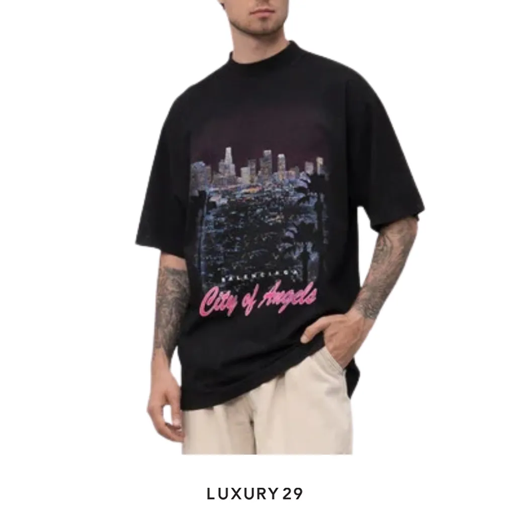 Balenciaga T-Shirt City Of Angels Black(2XS, Black)