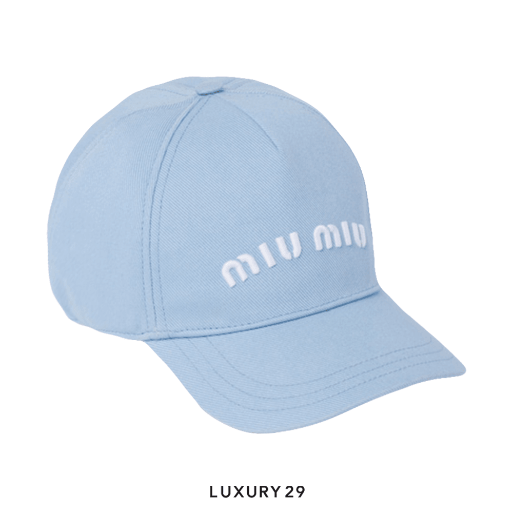 Miu Miu Drill baseball cap Sky Blue/White