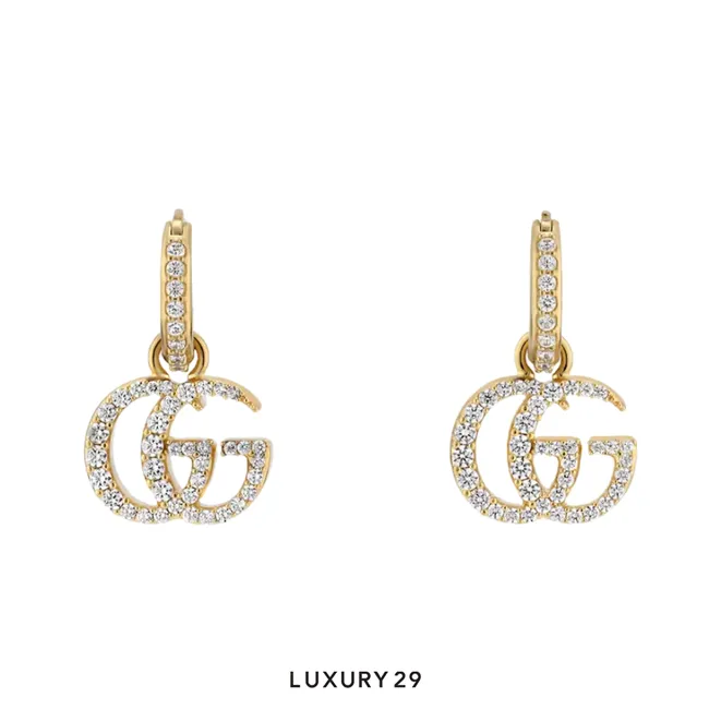 Gucci GG Marmont crystal earrings Gold