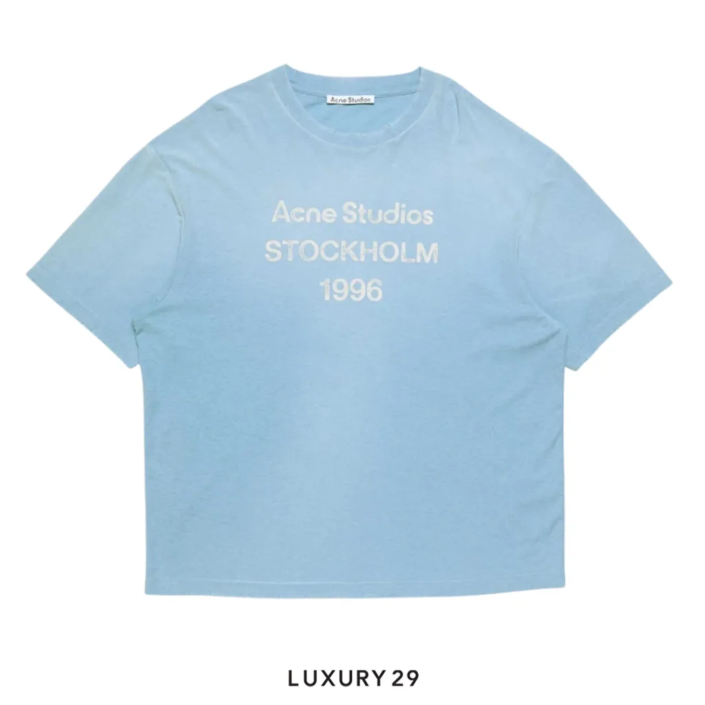 Acne Studios Sprayed logo t-shirt Cornflower Blue(XL/L, Blue)