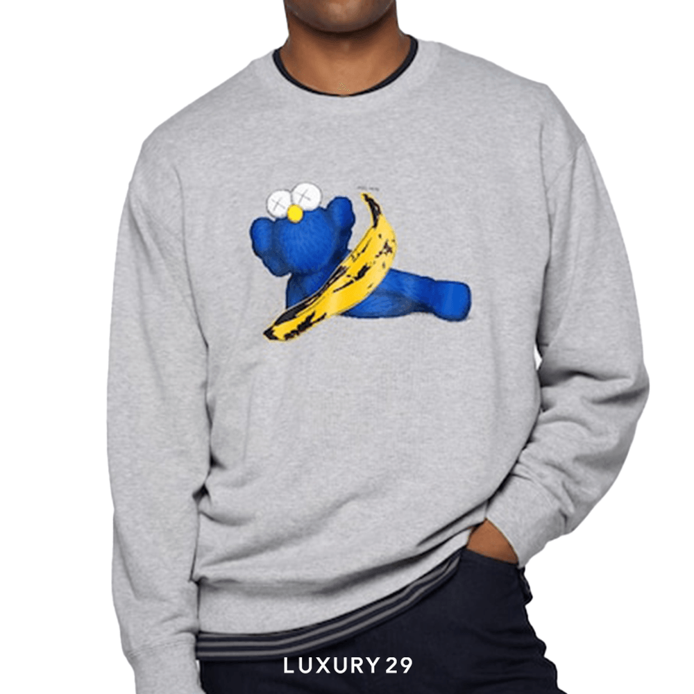 KAWS + Warhol Sweat Long Sleeve Shirt Grey(XS, Grey)