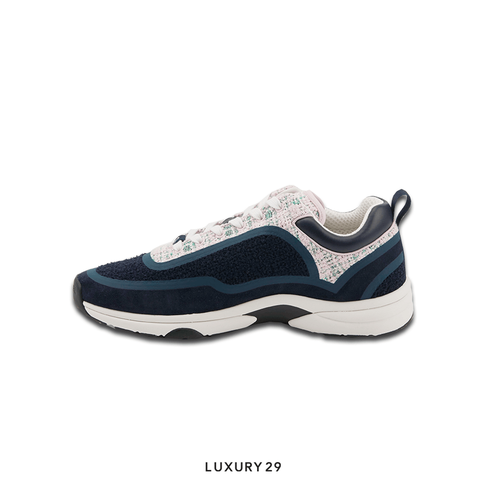 Chanel Sneakers Navy and Pink(42, Blue)