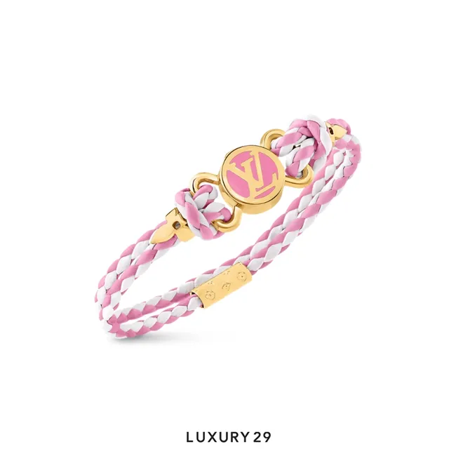 Louis Vuitton LV Clic It Bracelet Pink/White leather