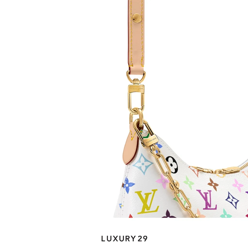 Louis Vuitton LV x TM Boulogne PM bag Trimmed with cowhide leather Multicolor/White(Small, White)