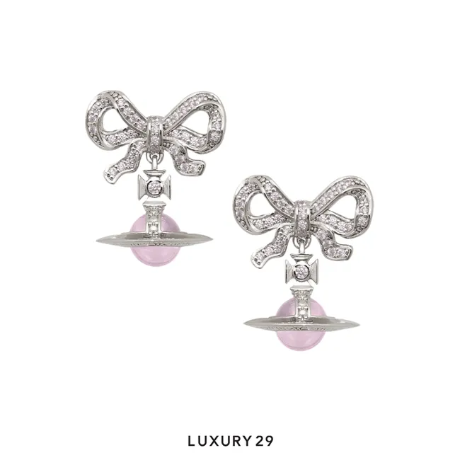 Vivienne westwood Octavie Earrings platinum pink pink cz