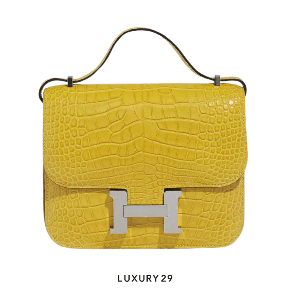 Hermes Yellow Mimosa Constance Bag / U Stamp(Small, Yellow)