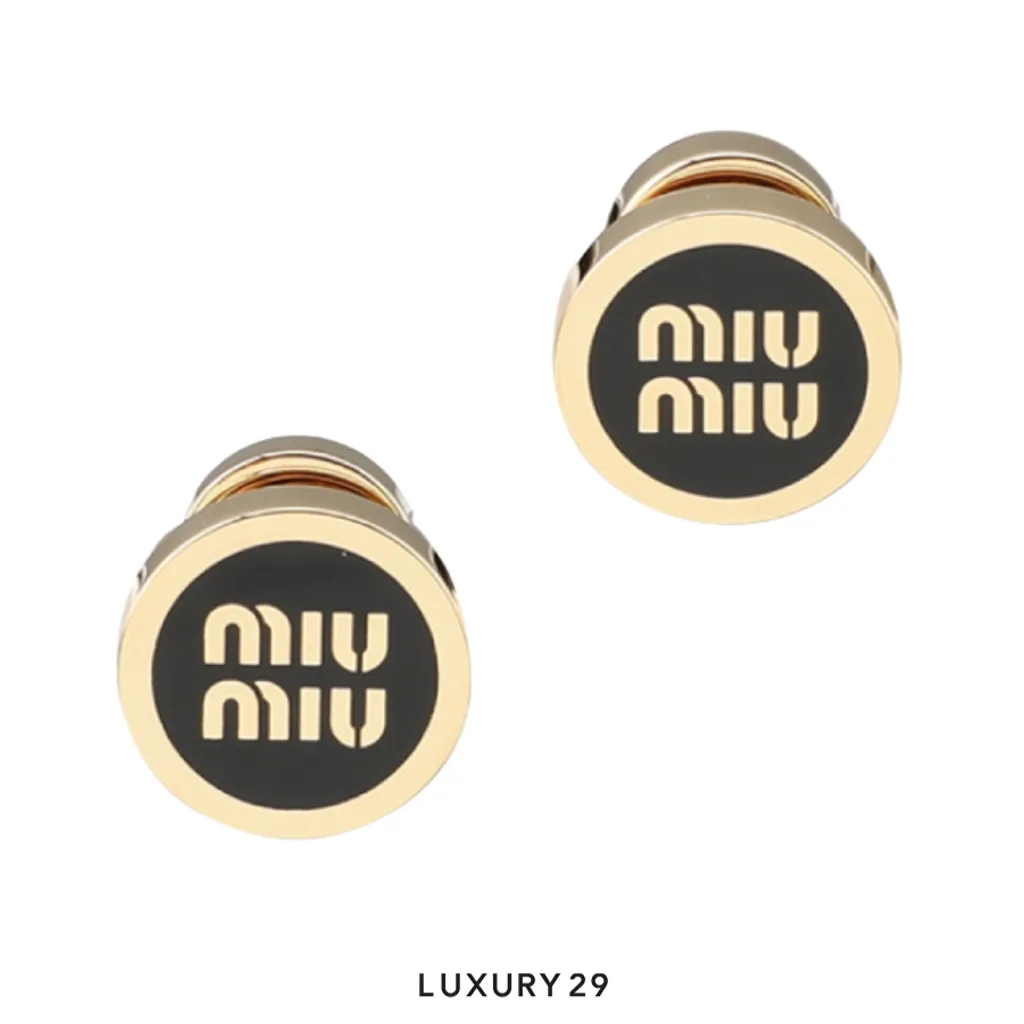 Miu Miu Enameled metal earrings Black(Free Size, Black)