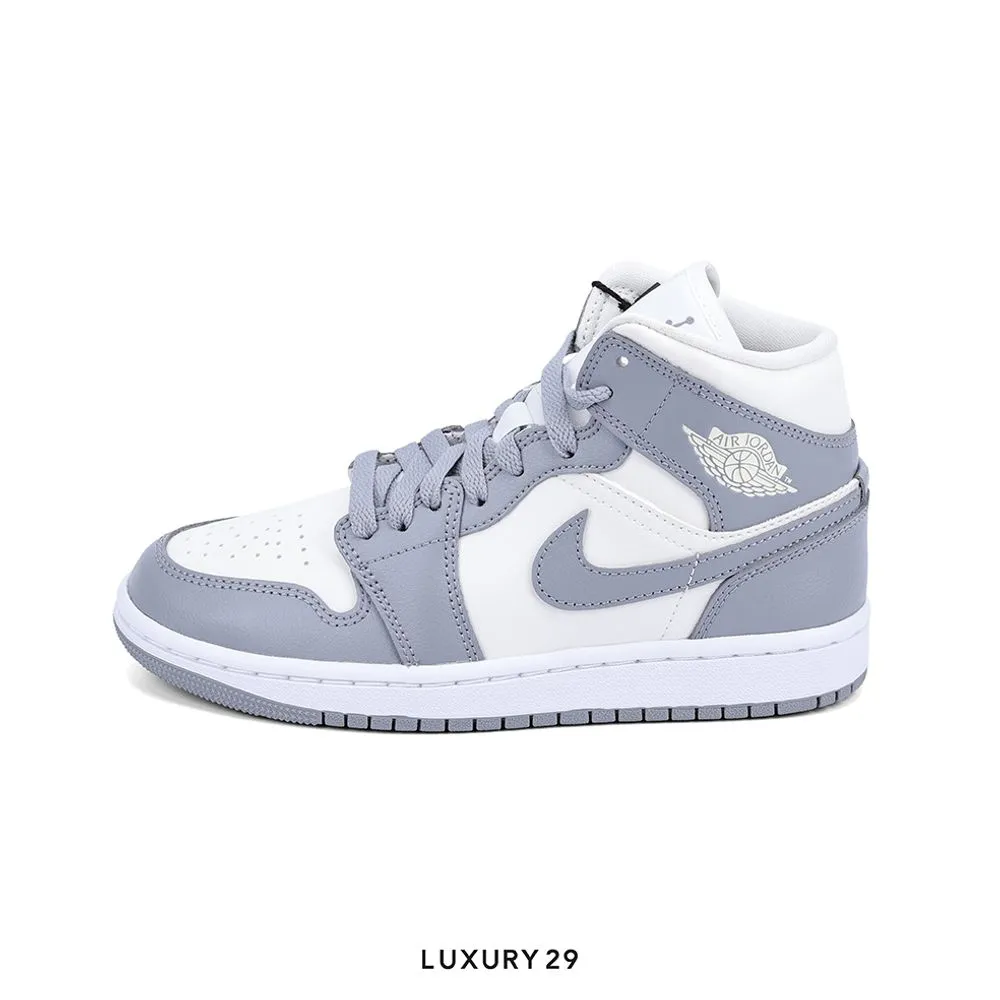 Nike Jordan 1 Mid Stealth (Women's)(W)(38, Grey)