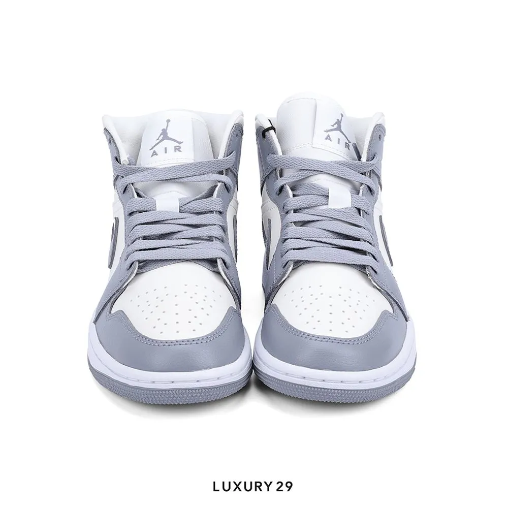 Nike Jordan 1 Mid Stealth (Women's)(W)(38, Grey)