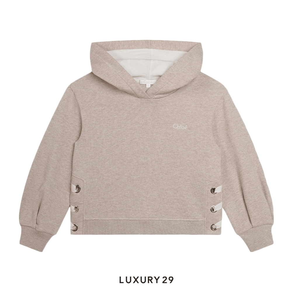 Kid CHLOE Hooded Sweatshirt Beige Marl(8A, Neutrals)