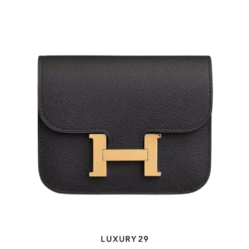 Hermes Constance Slim Compact Veau Epsom Noir(Mini, Black)