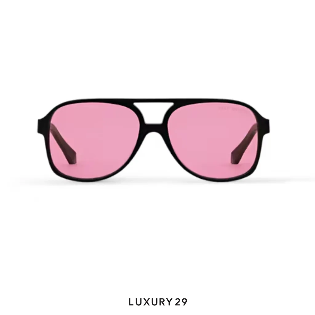 Louis Vuitton LV Hit Sunglasses Pink Lens(Free Size, Black)