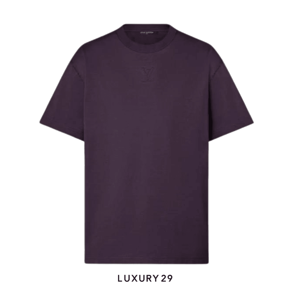 Louis Vuitton LV Embossed Lv Cotton T-Shirt(L, Purple)