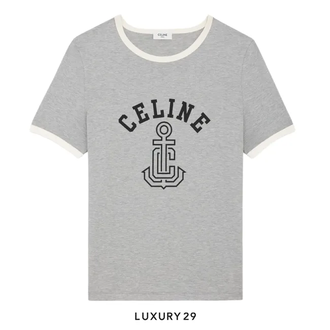 Celine anchor 70s t-shirt in cotton jersey Grey