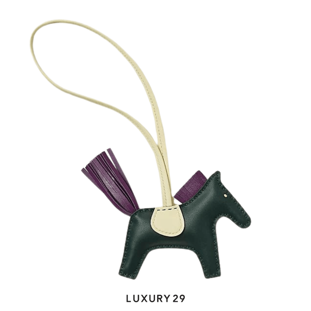 Hermes Rodeo PM charm Vert Cypres / Violet / Jaune Milton(Small, Green)