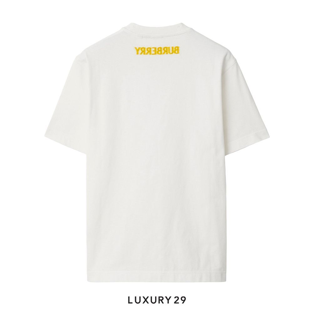 Burberry Cotton T-shirt in Salt White(M, White)