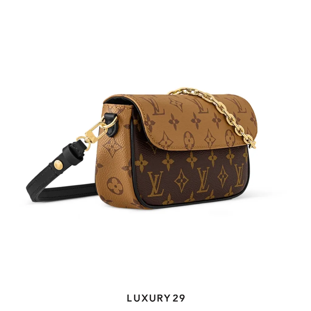 Louis Vuitton LV Ivy Chain Wallet Monogram Reverse Canvas Brown(Small, Brown)