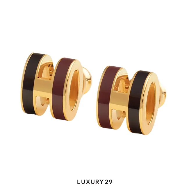 Hermes Mini Pop H Gold Rocabar Hardware earrings Galaxie