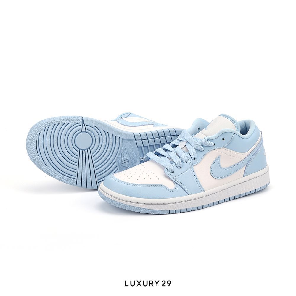 Nike Jordan 1 Low White Ice Blue (Women's)(W)(39, Blue)