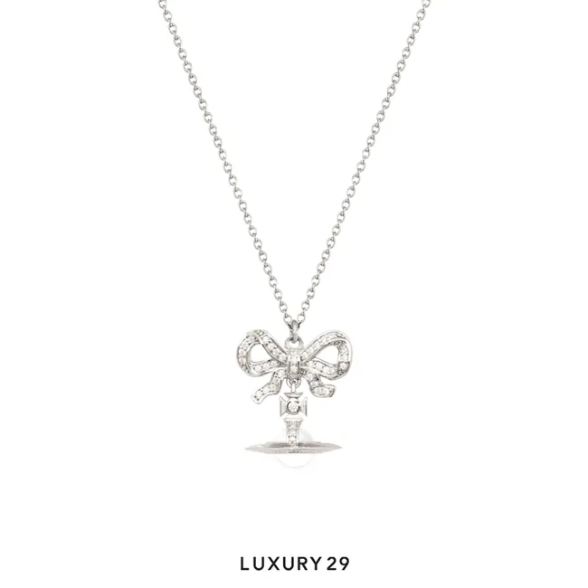 Vivienne Westwood Octavie Pendant Necklace Platinum/White Clear CZ