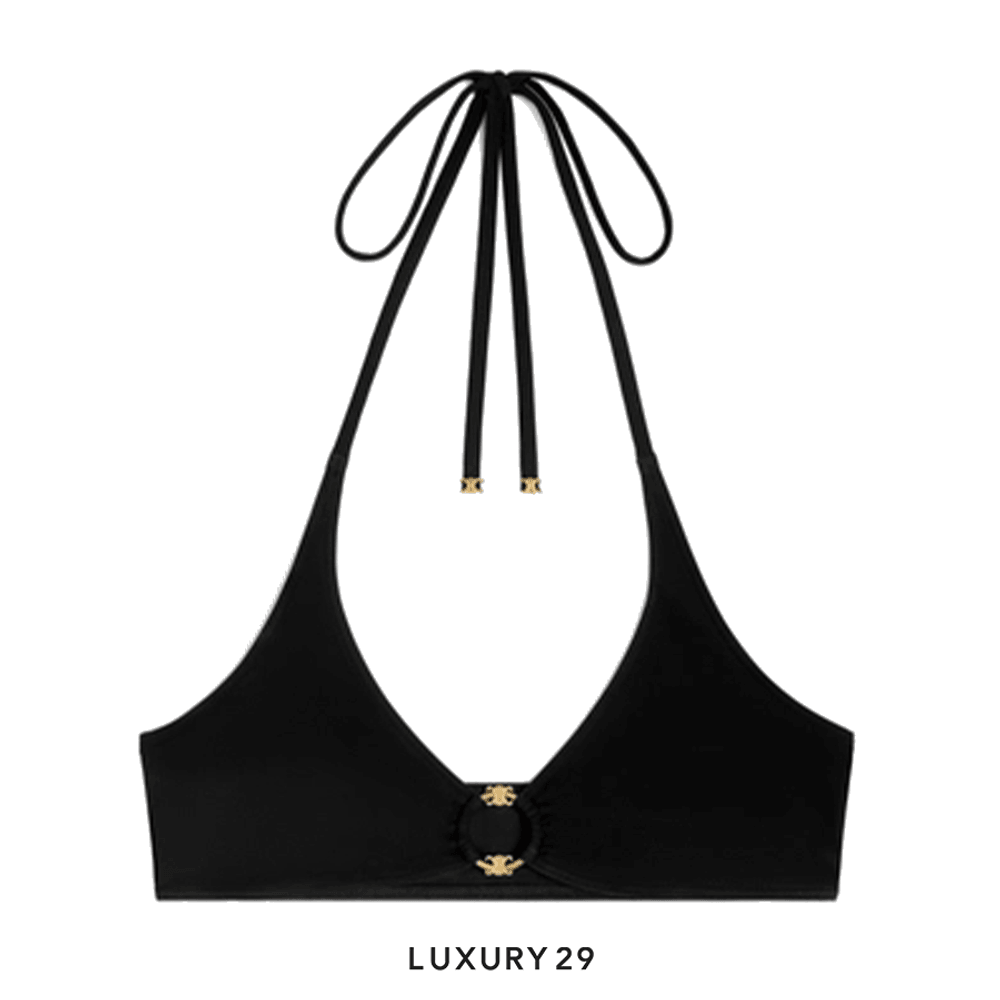 Celine triomphe triangle bottom in matte jersey Black(36, Black)