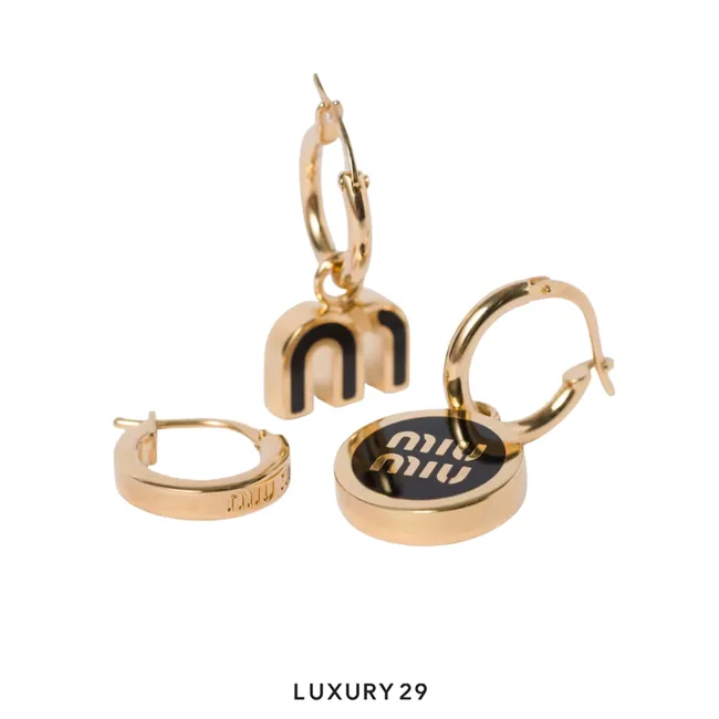 Miu Miu Metal plated earring set Black